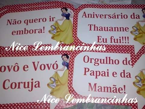 Plaquinhas Branca de Neve